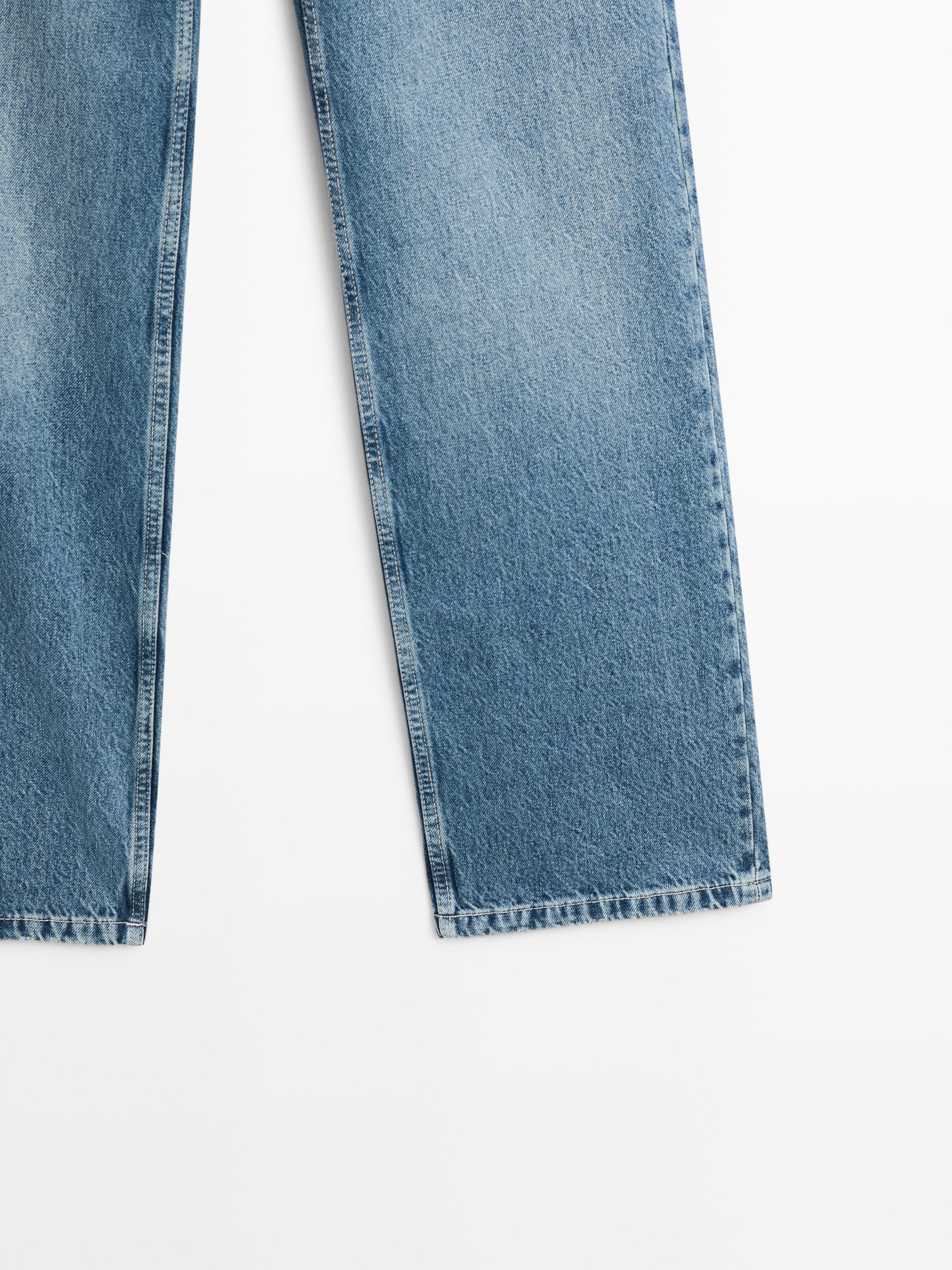 Low-rise straight-leg jeans